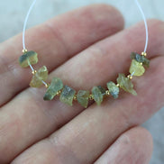 Natural Yellow Green Sapphire Beads Nuggets Raw Sapphire Chunks Gemstone for DIY Jewelry Making