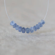 3.5-4mm Natural Burmese Blue Sapphire Beads Faceted Rondelle 1” Genuine Gemstone Beads for DIY Jewelry Making Supplies