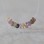 4mm Natural Multi Sapphire Beads Faceted Rondelle 1” Colorful Sapphire Gemstone for DIY Jewelry Making