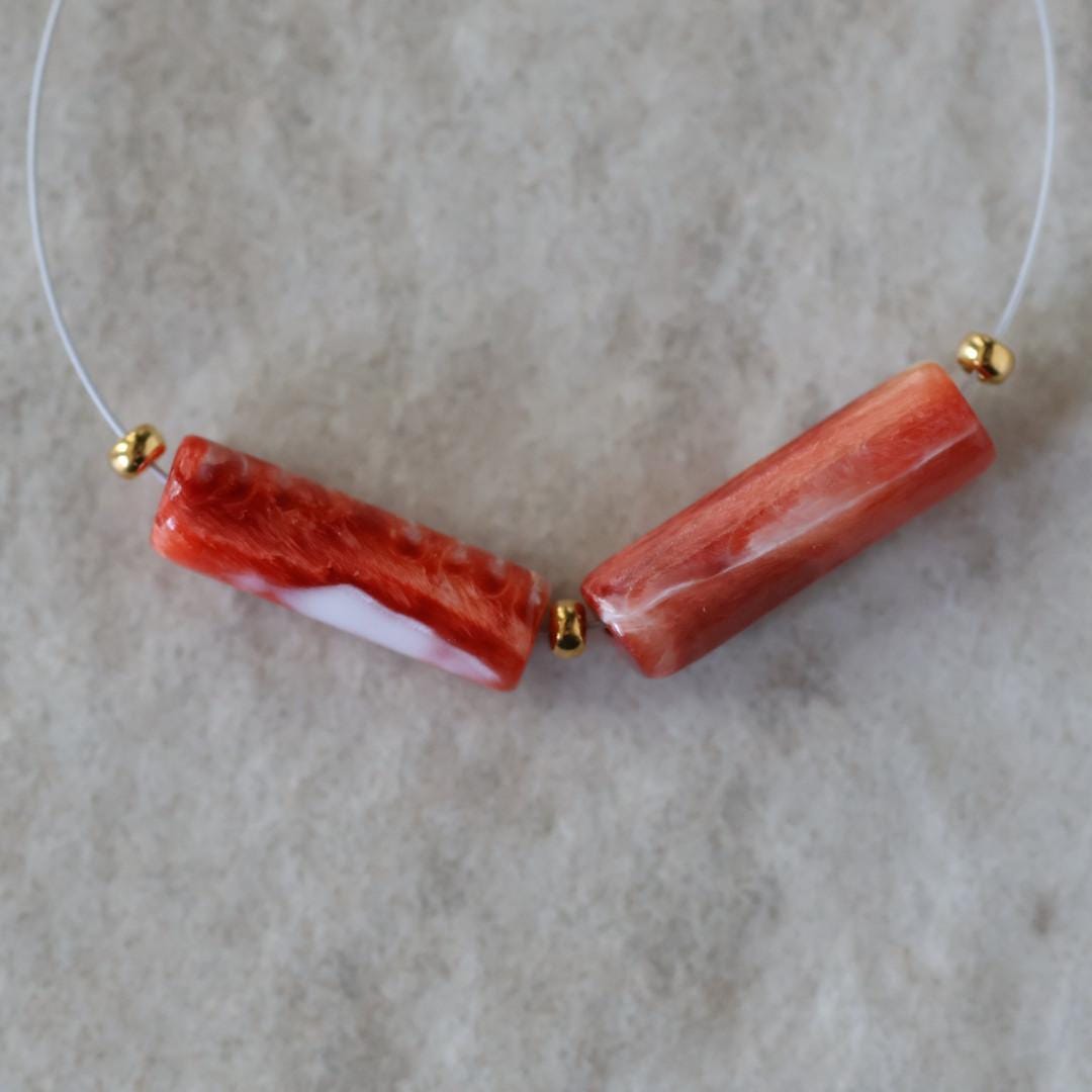 Natural Spiny Oyster Shell Tube Bead Smooth Natural Shell Accent Beads for DIY Jewelry Making