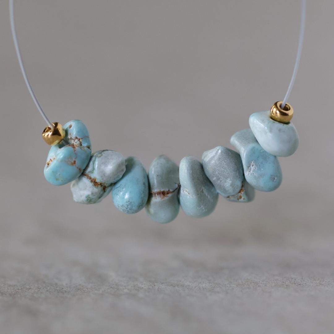 Rare Ice Blue Lone Mountain Turquoise Nugget Beads Smooth 5-6mm 8 PCs Nevada Turquoise Gemstone Beads DIY Jewelry Making