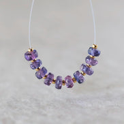 5mm Purple Sapphire Beads Rondelle 10 PCs Faceted Genuine Gemstone Beads Jewelry Making Gift September Birthstone