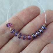 5mm Purple Sapphire Beads Rondelle 10 PCs Faceted Genuine Gemstone Beads Jewelry Making Gift September Birthstone