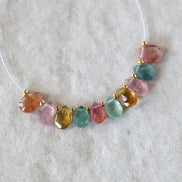 6mm Multi Color Tourmaline Briolette Beads Faceted Teardrops Drops 10 PCs Natural Gemstone for DIY Jewelry Making