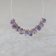 Tiny Natural Purple Sapphire Beads Faceted Briolettes Teardrops Drops 10 Pcs 5-6mm Gemstone for DIY Jewelry Making