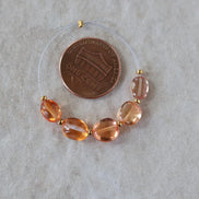 Rare Padparadscha Sapphire Oval Beads Smooth 5 PCs 6mm Gemstone for DIY Jewelry Making Supplies Earrings