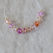 5mm Padparadscha Sapphire Beads Pastel Pink Peach Rondelle 10 PCs Faceted Genuine Gemstone Beads Jewelry Making Gift September Birthstone