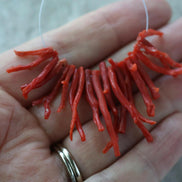 Natural Italian Coral Stick Beads Fancy Tubes Genuine Raw Red Coral Beads Red Gemstone Beads for Jewelry Making Gift for crafter