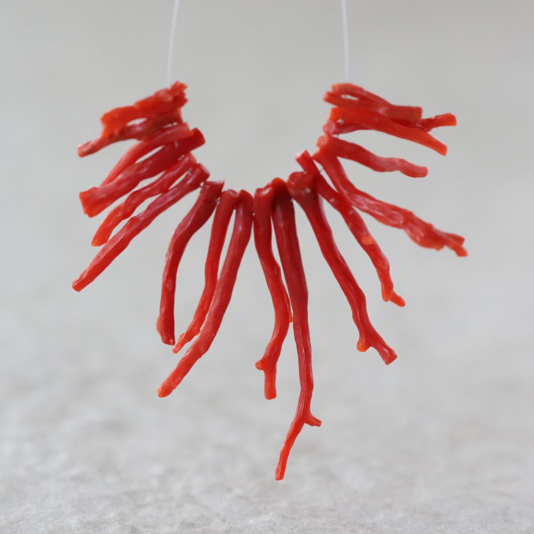 Natural Italian Coral Stick Beads Fancy Tubes Genuine Raw Red Coral Beads Red Gemstone Beads for Jewelry Making Gift for crafter