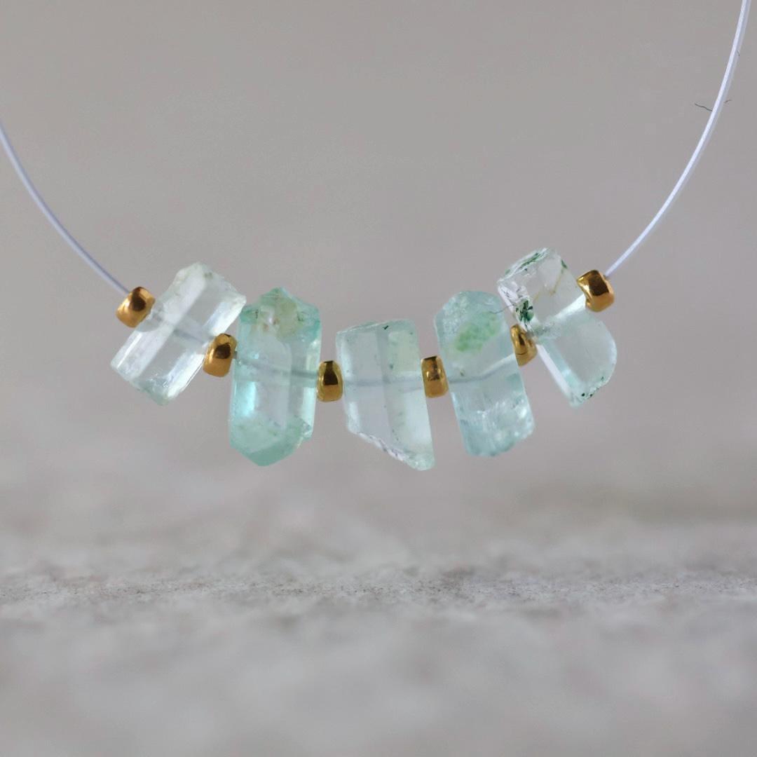 Natural Nigerian Emerald Stick Beads Tube 5-6mm Raw Emerald Gemstone for DIY Jewelry Making Earrings Pendant Supplies