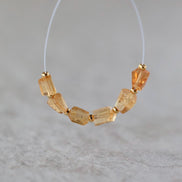 Tiny Natural Brazilian Imperial Topaz Nugget Beads Slices Chunks 6 Pcs Yellow Gemstone for DIY Jewelry Making Earrings Supplies