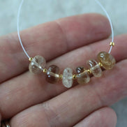 8mm Natural Imperial Topaz Rondelle Beads Smooth 6 Pcs Natural Gemstone Beads for Jewelry Making Earrings Pendants