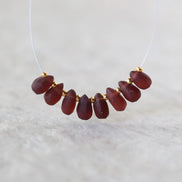 6mm Matte Mozambique Garnet Briolette Beads Smooth 8 Pcs Natural Gemstone DIY Jewelry Making Earrings Necklace January Birthstone