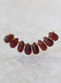 6mm Matte Mozambique Garnet Briolette Beads Smooth 8 Pcs Natural Gemstone DIY Jewelry Making Earrings Necklace January Birthstone