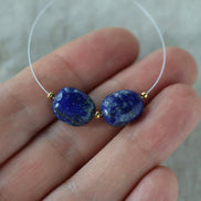 Lapis Lazuli Nugget Beads – Natural Pebble Gemstone - 4 pcs