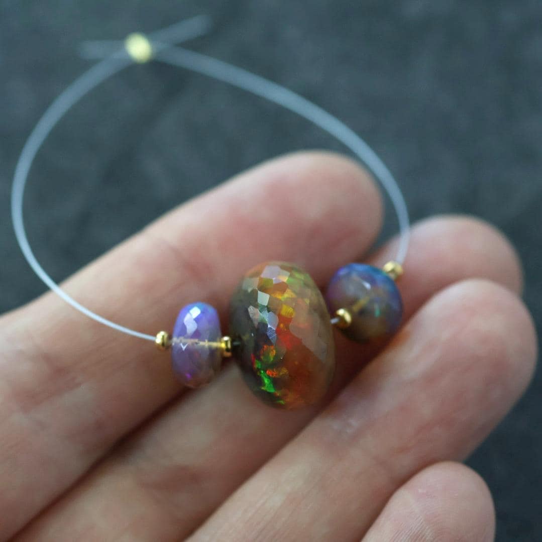 Large 9-16mm Ethiopian Opal Beads Faceted Rondelle Natural Disco Welo Opal Genuine Gemstone For DIY Jewelry Making
