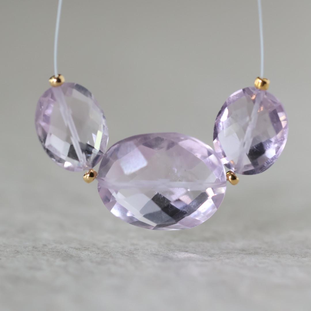 Large Natural Pink Amethyst Oval Beads Faceted 10-14mm Natural Gemstone for DIY Jewelry Making Supplies