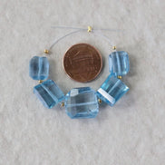 Large Swiss Blue Topaz Beads Nuggets Faceted Chunks Stones 11-16mm x 9-14mm Gemstone for DIY Jewelry Making