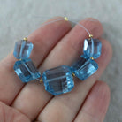 Large Swiss Blue Topaz Beads Nuggets Faceted Chunks Stones 11-16mm x 9-14mm Gemstone for DIY Jewelry Making