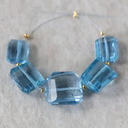 Large Swiss Blue Topaz Beads Nuggets Faceted Chunks Stones 11-16mm x 9-14mm Gemstone for DIY Jewelry Making