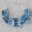 Large Swiss Blue Topaz Beads Nuggets Faceted Chunks Stones 11-16mm x 9-14mm Gemstone for DIY Jewelry Making