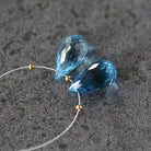 Large Swiss Blue Topaz Briolette Beads Faceted 16mm x 9mm Onion Drop Gemstone for DIY Jewelry Making Supplies Earrings