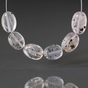 Lepidocrocite in Quartz Oval Beads Smooth 6x8mm 6 Pcs Natural Gemstone DIY Jewelry Making Earrings Necklace January Birthstone