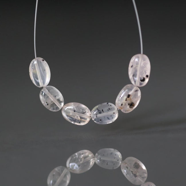 Lepidocrocite in Quartz Oval Beads Smooth 6x8mm 6 Pcs Natural Gemstone DIY Jewelry Making Earrings Necklace January Birthstone