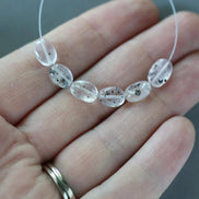 Lepidocrocite in Quartz Oval Beads Smooth 6x8mm 6 Pcs Natural Gemstone DIY Jewelry Making Earrings Necklace January Birthstone