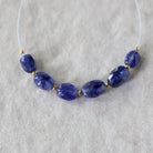 Madagascar Blue Sapphire Beads Oval Faceted 5x7mm Nugget Stone Chunk Gemstone Bead for Jewelry Making Beading Craft Gift Bead