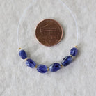 Madagascar Blue Sapphire Beads Oval Faceted 5x7mm Nugget Stone Chunk Gemstone Bead for Jewelry Making Beading Craft Gift Bead