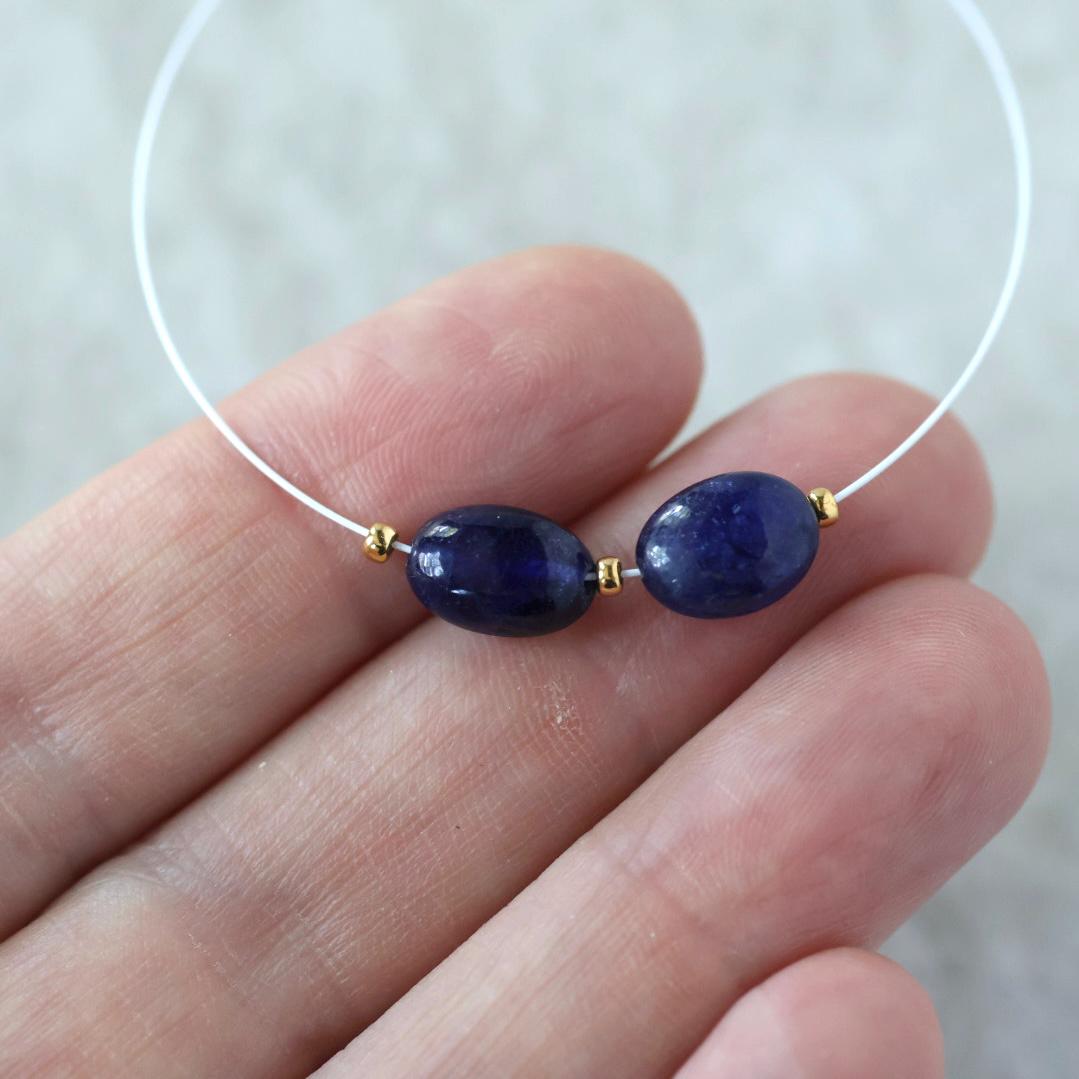 Madagascar Dark Blue Sapphire Beads Oval Smooth 6x9mm Nugget Stone Chunk Gemstone Bead for DIY Jewelry Making