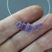 Matte Amethyst Briolette Beads – Smooth Teardrop Natural Gemstone