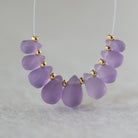 Matte Amethyst Briolette Beads – Smooth Teardrop Natural Gemstone