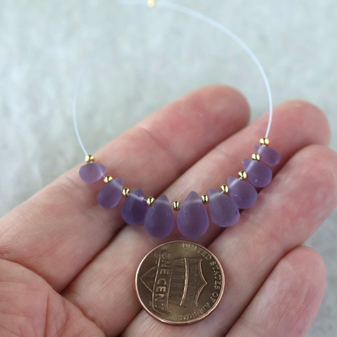 Matte Amethyst Briolette Beads – Smooth Teardrop Natural Gemstone