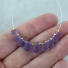 Matte Amethyst Briolette Beads – Smooth Teardrop Natural Gemstone