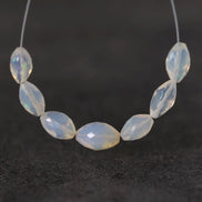Milky Ethiopian Opal Barrel Beads Faceted Natural Disco Welo Opal Genuine Bead Oval For DIY Jewelry Making Earrings Gift October Birthstone