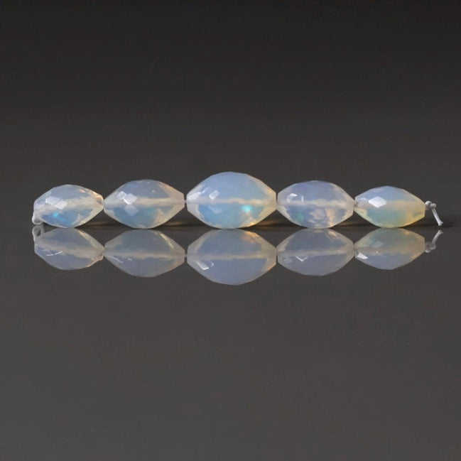 Milky Ethiopian Opal Barrel Beads Faceted Natural Disco Welo Opal Genuine Bead Oval For DIY Jewelry Making Earrings Gift October Birthstone
