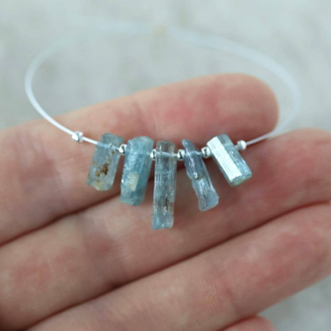 Minas Gerais Aquamarine Stick Beard Raw Gemstone Tubes Natural Brazilian Aquamarine Gemstone Briolettes for DIY Jewelry Making
