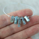 Minas Gerais Aquamarine Stick Beard Raw Gemstone Tubes Natural Brazilian Aquamarine Gemstone Briolettes for DIY Jewelry Making