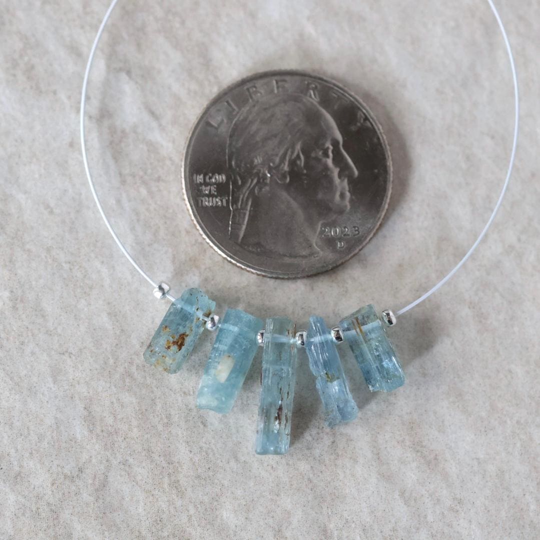 Minas Gerais Aquamarine Stick Beard Raw Gemstone Tubes Natural Brazilian Aquamarine Gemstone Briolettes for DIY Jewelry Making