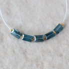 Mini Moss Teal Kyanite Beads Faceted Baguette Rectangle 5 PCs Natural Gemstone for DIY Jewelry Making Earring Supplies