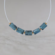 Mini Moss Teal Kyanite Beads Faceted Baguette Rectangle 5 PCs Natural Gemstone for DIY Jewelry Making Earring Supplies