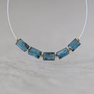 Mini Moss Teal Kyanite Beads Faceted Baguette Rectangle 5 PCs Natural Gemstone for DIY Jewelry Making Earring Supplies