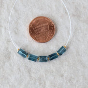 Mini Moss Teal Kyanite Beads Faceted Baguette Rectangle 5 PCs Natural Gemstone for DIY Jewelry Making Earring Supplies