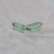 Mint Green Kyanite Beads Faceted Baguette Rectangle 2 PCs Natural Gemstone for DIY Jewelry Making Earring Supplies