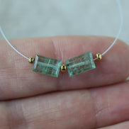 Mint Green Kyanite Beads Faceted Baguette Rectangle 2 PCs Natural Gemstone for DIY Jewelry Making Earring Supplies