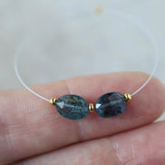 Moss Teal Kyanite Oval Beads Faceted 2 PCs Natural Gemstone for DIY Jewelry Making