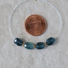 Moss Teal Kyanite Oval Beads Faceted 4 PCs Natural Gemstone for DIY Jewelry Making