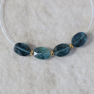 Moss Teal Kyanite Oval Beads Faceted 4 PCs Natural Gemstone for DIY Jewelry Making